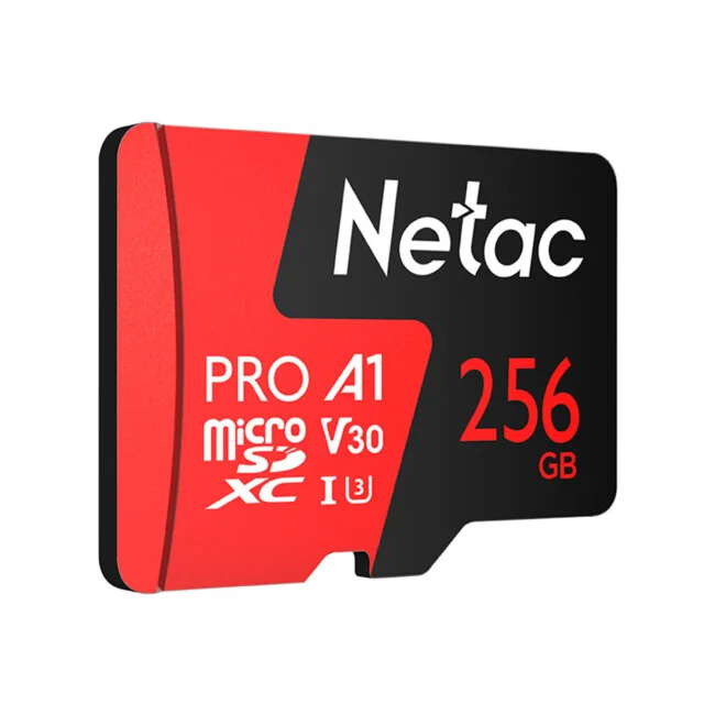 CARTAO DE MEMORIA 256GB P500 EXTREME PRO MICRO SDXC CLASSE U3 C/ ADAPT SD V30 A1 NETAC