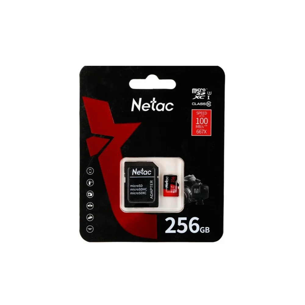 CARTAO DE MEMORIA 256GB P500 EXTREME PRO MICRO SDXC CLASSE U3 C/ ADAPT SD V30 A1 NETAC foto 3