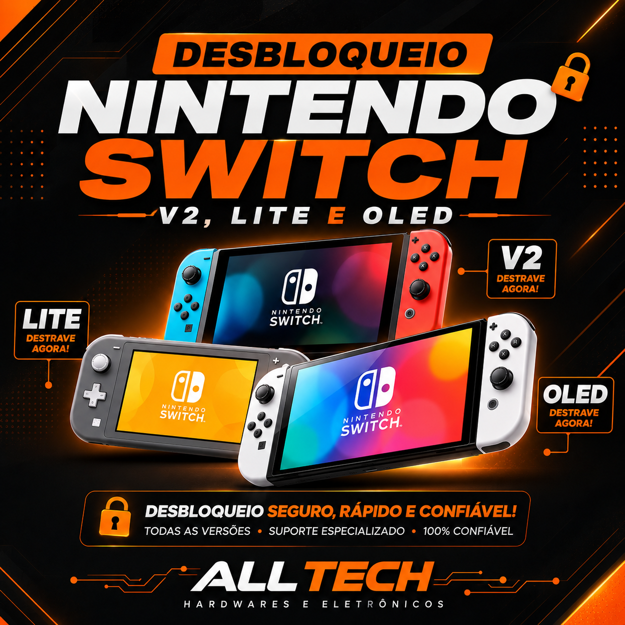 DESBLOQUEIO NINTENDO SWITCH (LITE, V2 E OLED)